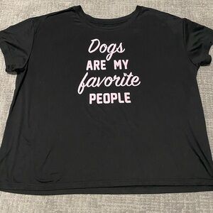 Women’s 2x black dog lover graphic t shirt- funny